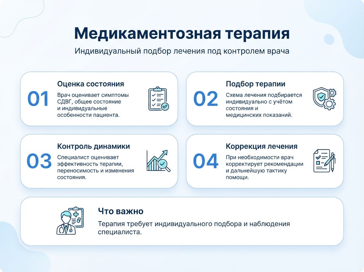 Лечение СДВГ в Каспийске у детей и взрослыхинфографика